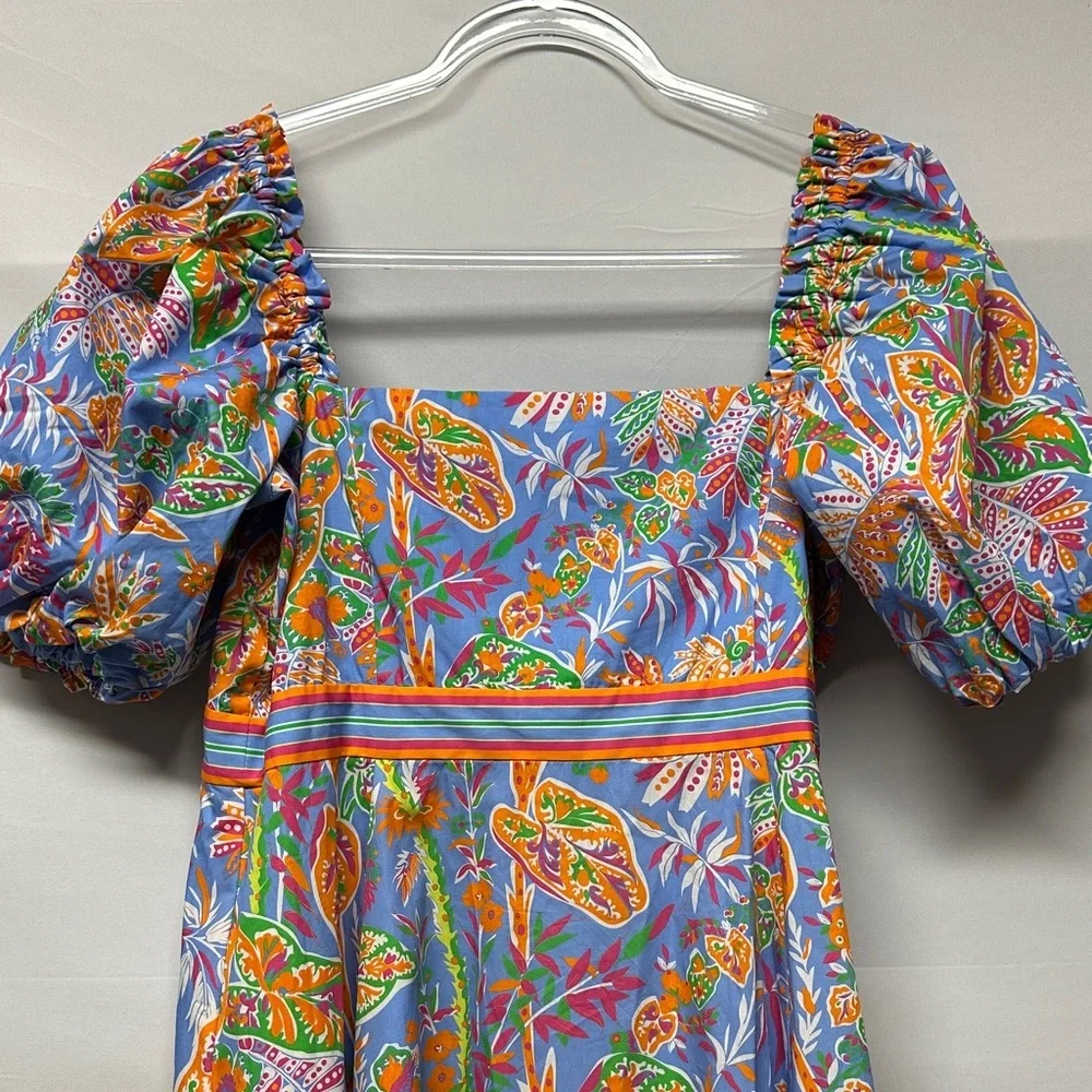 Gretchen Scott Designs Promenade Vintage Vines Peri Print Women's L - Picture 4 of 7